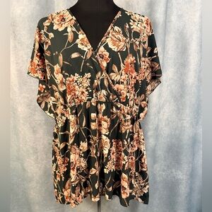 Torrid floral surplice babydoll style top plus size 3